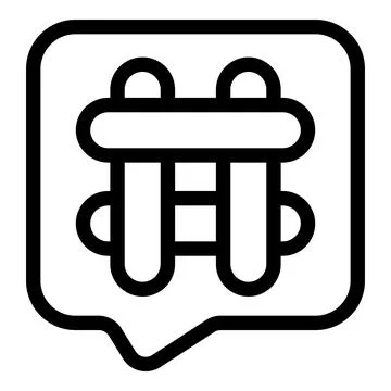 Speech bubble showing double bed icon in trendy outline style Stock Illustration