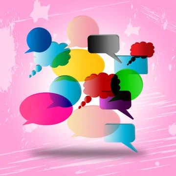 Speech bubble showing grunge texture and conversation Stock Illustration