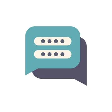 Speech bubble showing hidden password with covered dots for online security Stock Illustration