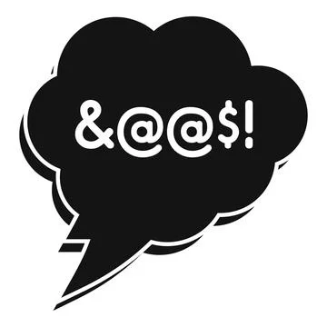 Speech bubble showing internet slang and punctuation marks Stock Illustration