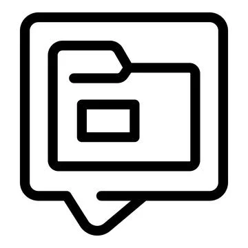 Speech bubble showing open folder icon for data storage Stockillustratie