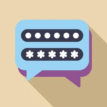 Speech bubble showing password login and security Illustrazione stock