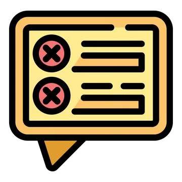 Speech bubble showing survey with negative answers Stock Illustration
