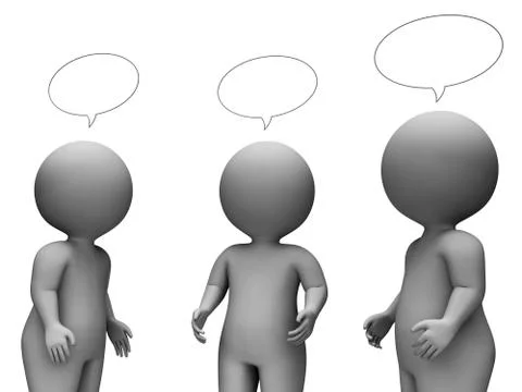 Speech Bubble Shows Render Chatting And Speaking 3d Rendering Stock Illustration