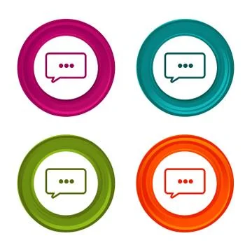 Speech Bubble sign icon. Chat sign. Colorful web button with icon. Stock Illustration