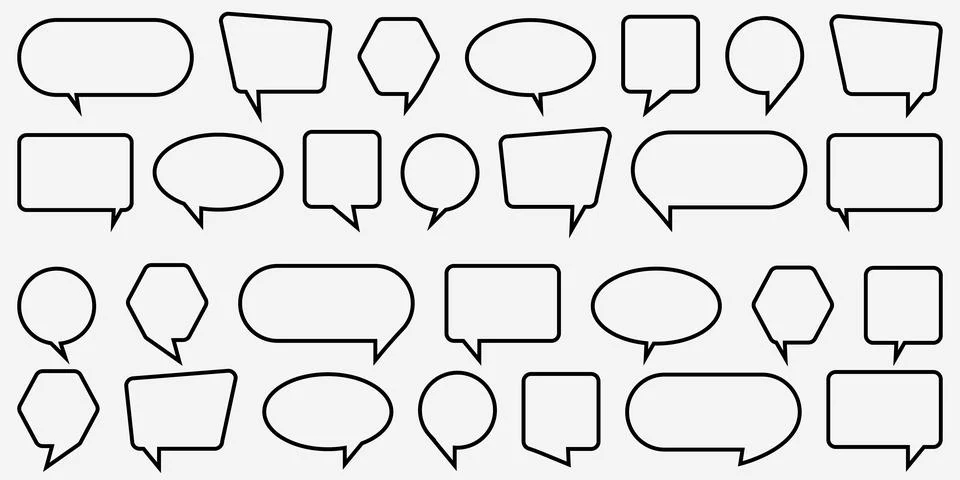 Speech bubble sign set icon. Vector illustration on white background. Stock Illustration