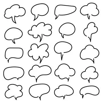 Speech bubble sign set icon. Vector illustration on white background. Stock Illustration