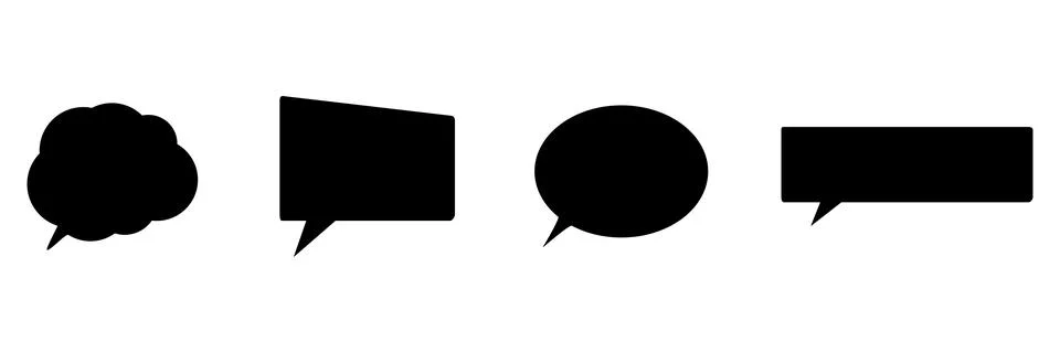 Speech bubble silhouette collection. Stock Illustration
