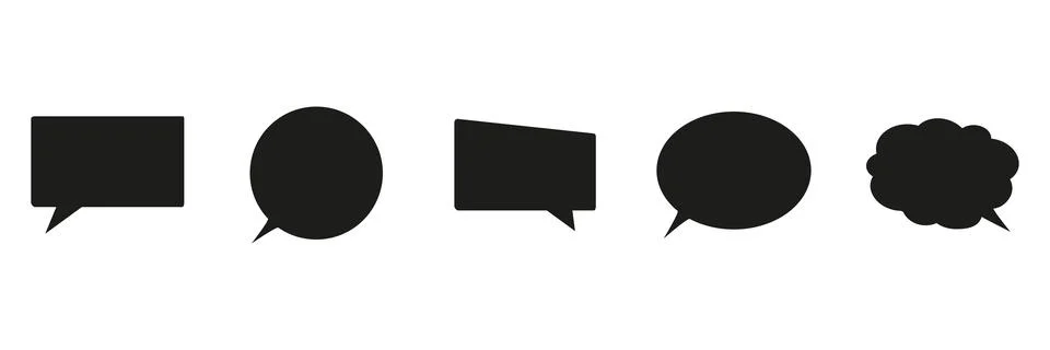 Speech bubble silhouette collection. Stock Illustration