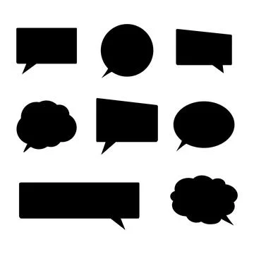 Speech bubble silhouette collection. Stock Illustration