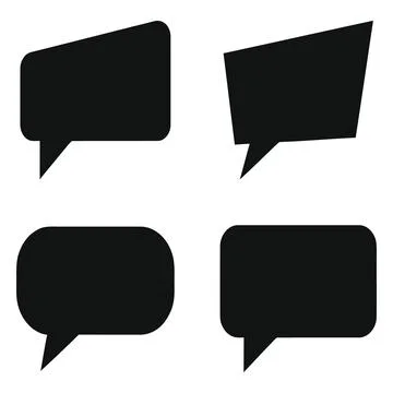 Speech bubble silhouette set vector illustration on white background Stock Illustration