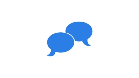Speech bubble simple shape icon blue color animation on white background Stock Footage 279094330