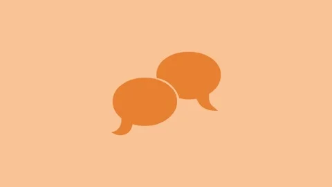 Speech bubble simple shape icon brown color animation Stock Footage 279094334