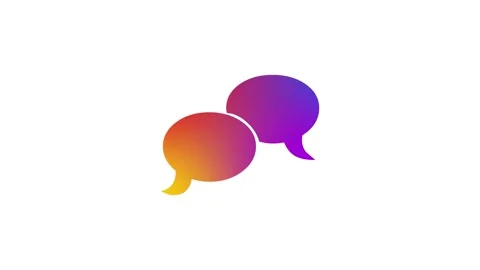 Speech bubble simple shape icon gradient color animation on white background Stock Footage 279094335