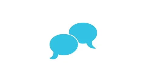 Speech bubble simple shape icon cyan color animation on white background Stock Footage 279094336