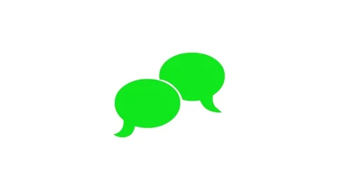 Speech bubble simple shape icon green color animation on white background Stock Footage 279094341