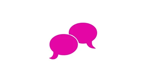 Speech bubble simple shape icon pink color animation on white background Stock Footage 279094350