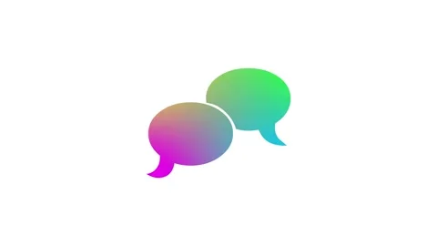 Speech bubble simple shape icon green pink gradient color animation Stock Footage 279094352
