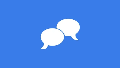 Speech bubble simple shape icon white color animation on blue background Stock Footage 279094362