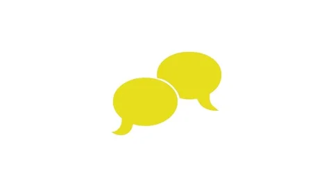 Speech bubble simple shape icon yellow color animation on white background Stock Footage 279094369