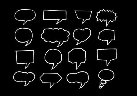 Speech Bubble Sketch hand drawn bubble speech Stock Illustration