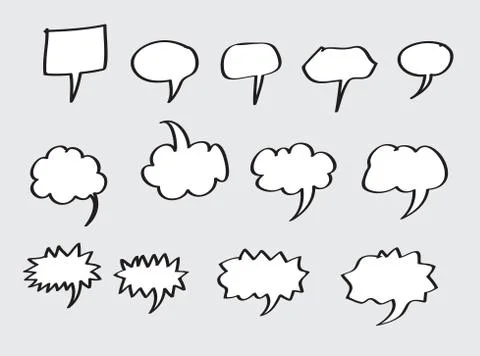 Speech Bubble Sketch hand drawn bubble speech Stock Illustration