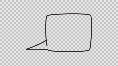 Speech bubble - sketch illustration hand drawn animation transparent Stock Footage 64345357