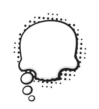 Speech bubble skull shape with dots rays in pop art style Stock Illustration