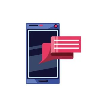 Speech bubble with smartphone device Stock Illustration