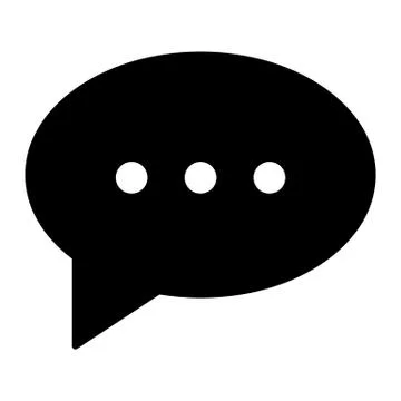 Speech bubble solid icon. Message vector illustration isolated on white. Chat Illustrazione stock