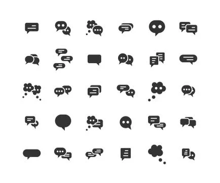 Speech Bubble solid icon set. Vector and Illustration. Illustrazione stock