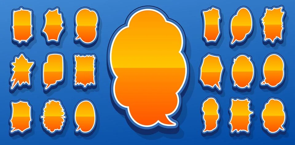 A speech bubble with a solid, three-dimensional design, vertical writing Stockillustratie