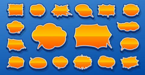 A speech bubble with a solid, three-dimensional design, horizontal writing Stockillustratie