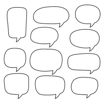 Speech bubble, speech balloon, chat bubble line art vector icon Stock Illustration