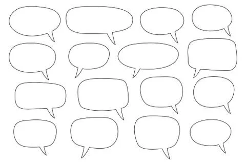 Speech bubble, speech balloon, chat bubble line art vector. Editable stroke. Stock Illustration