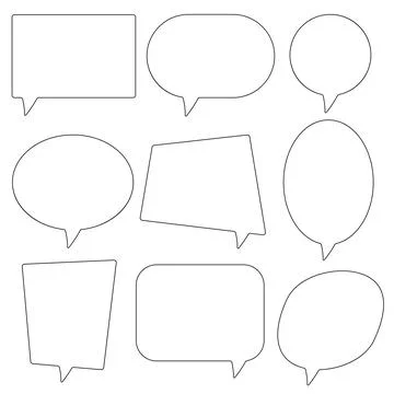 Speech bubble, speech balloon, chat bubble line art icon for apps and website Stock Illustration