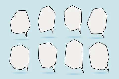 Speech bubble speech balloon for illustration and comic Stock Illustration