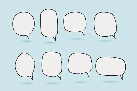 Speech bubble speech balloon for illustration and comic Stock Illustration