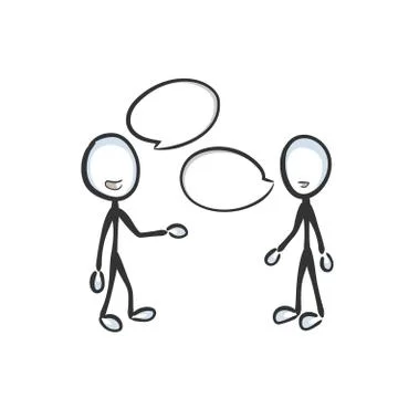 Speech bubble, speech cloud. Friendly chat. Conversation dialogue. People Stock Illustration