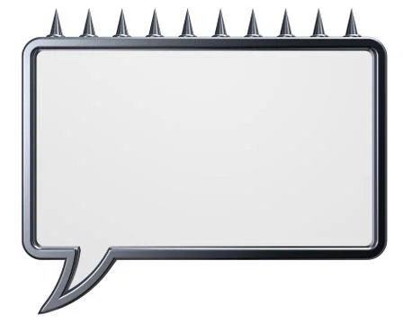 Speech bubble with spikes - 3d rendering Illustrazione stock