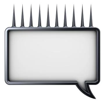 Speech bubble with spikes - 3d rendering Stock-Illustration
