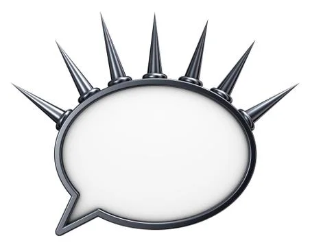 Speech bubble with spikes - 3d rendering Stock Illustration