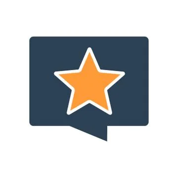 Speech bubble with a star colored icon. Quality control, add to favorites Stock Illustration