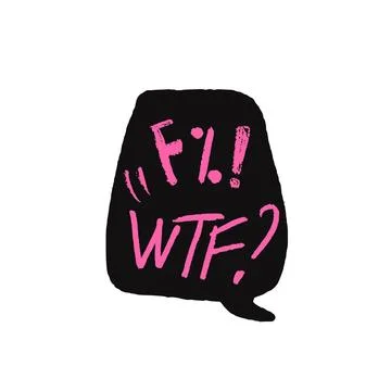 Speech bubble with swear words. Curse crayon doodle text. Bad bulling expression Stock Illustration