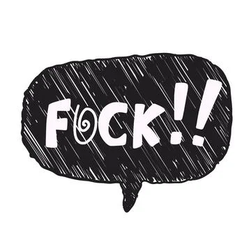 Speech bubble with swear words. Curse crayon doodle text. Strong language. Bad Stock Illustration
