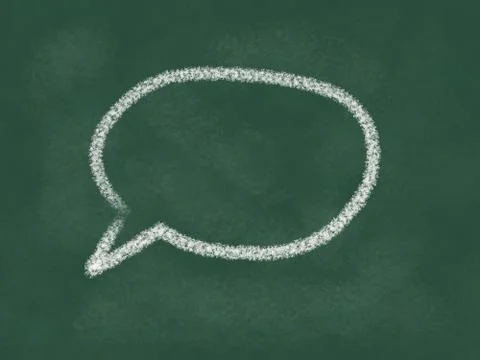 Speech bubble symbol on chalk board - illustration Stock Illustration