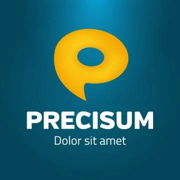 Speech bubble as symbol P logo template icon Stockillustratie