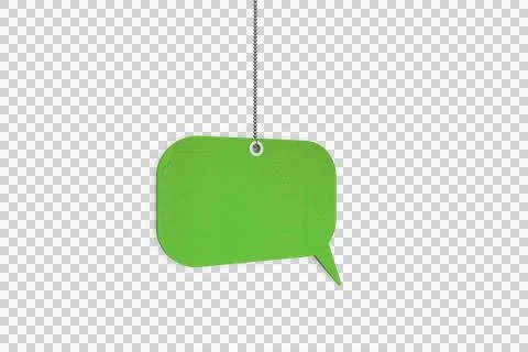 Speech bubble tag hanging Foto stock