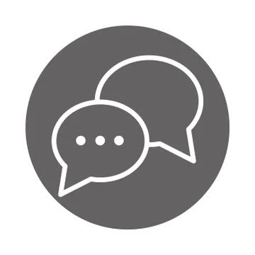 Speech bubble talk message dialogue, block and line icon Illustration