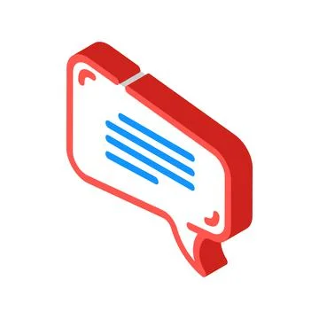 Speech bubble testimonial isometric icon vector illustration Stock Illustration